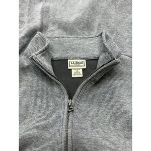 LL Bean Vintage Heavy Cotton Quarter 1/4 Zip Pullover Mens Size Large L Gray